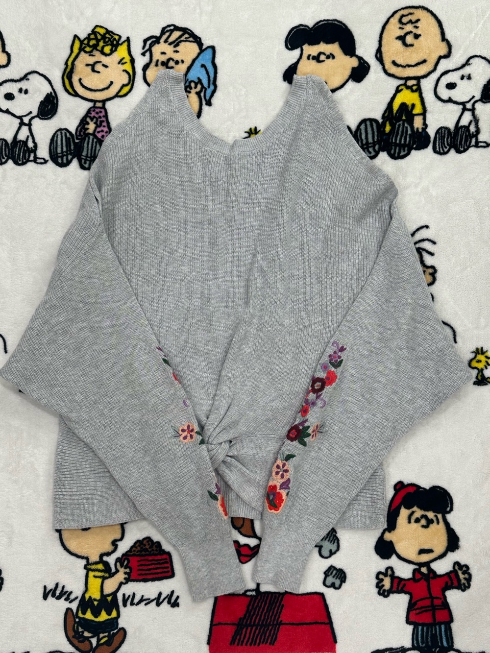 Express Light Gray Knit Top